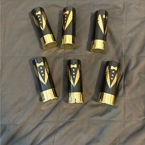 Black and Gold Tuxedo Shot Glasses Set